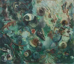 Margaret Coen, Under Seawater, 1970s, Oil on Paper on Board