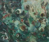 Margaret Coen, Under Seawater, 1970s, Oil on Paper on Board