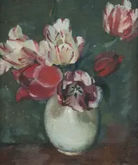 Margaret Coen, Tulips, 1940s, Oil on Canvas