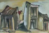 Bui Xuan Phai, Hanoi Street, Gouache on Paper