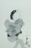 Hu Shi, Man and Woman Hugging, Ink & Wash on Paper