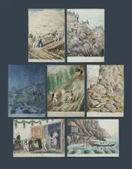 Isabella Hurst De Franca, (7), Seven watercolours, 6 of which are copies of illustrations from 'Journal of a Visit to Madeira and Portugal 1853-1854'
