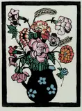 Margaret Preston, Flowers in Jug, c.1929, Woodcut with Hand Colouring, ed. (possibly) 125