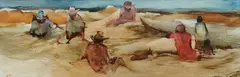 Jacqueline Hick, Seated Group, Oil on Board