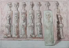 Keith Looby, Figures, Oil on Board