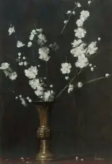 Graeme Inson, Tree Blossom in Vase, Oil on Board