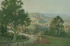 John Charles Allcot, Winding Country Road, Oil on Board
