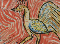 Bali Rooster by Donald Friend, Ink & Gouache, sold May 2026
