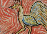 Donald Friend, Bali Rooster, Ink & Gouache