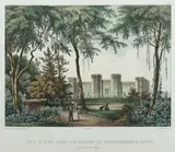 E Bigot De La Touanne, Vue Prise dans les Jardins du Gouvernment a Sidney, c.1828, Hand Coloured Lithograph