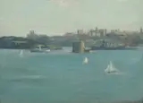Leslie Wilkie, Sydney from Cremorne, 1922, Oil on Canvas on Board