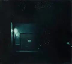 Robert Brownhall, Urban Nocturne, Oil on Canvas