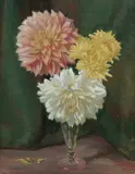 J. Noel Kilgour, Chrysanthemum Still Life, Oil on Board