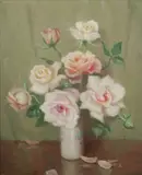 Erik Langker, Roses, Oil on Canvas Board