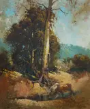 Dixon Copes, The Waterhole, Oil on Board