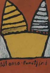 Alfonso Puautjimi, Untitled, Natural Ochre on Canvas
