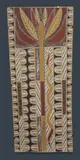 Jimmy Wululu, Palm Tree and Animal Totems, 1989, Natural Earth Pigments on Bark