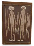 Bob Balirr Balirr Dirdi, Spirit Men of the Early Dreamtime, 1967, Accompanied by black & white photograph of the artist and information card Church Missionary Society, Aboriginal Art Centre, Sydney, dated 15th January 1970