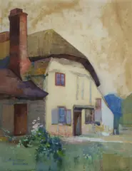 Sydney Long, Cottage, Buckinghamshire, England, 1912, W/Clr & Gouache