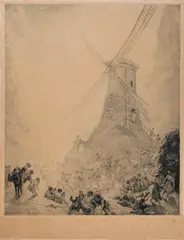 The Windmill by Norman Lindsay, Etching & Stipple 20/55, sold Mar 2026
