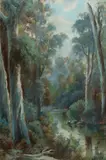 Alfred William Forsyth, Bush River Landscape, 1907 (?), Oil on Board