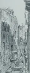 Tom Thompson, Canal near the Rialto, Venice, 1982, Pencil