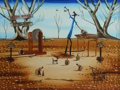 Peter Browne, The Bush Engineer, Oil on Canvas Board