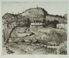 Lloyd Rees, Deloraine, Tasmania, 1977, Etching 85/100
