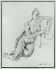 Judy Cassab, Reclining Nude, 2006, Pencil
