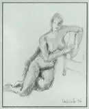Judy Cassab, Reclining Nude, 2006, Pencil