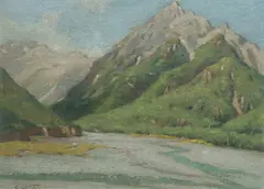 Charles Wheeler, River Valley, Oil on Canvas on Board