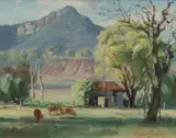 Reginald Campbell, The Settlers Hut, Glen Alice [NSW], Oil on Canvas Board