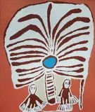 Sulky Man Dreaming by Linda Syddick Napaljarri, 2009, Acrylic on Linen, sold Mar 2026