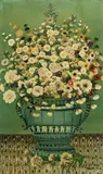 Moshe Elnatan, Vase with Flowers, 1960, Oil on Board