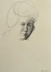 Emilio Greco, Portrait, Roma, 1961, Pen & Ink