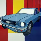 Jasper Knight, 1965 Ford Mustang, 2016, Enamel Gloss on Aluminium Composite Panel on Board