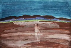 Sidney Nolan, Central Australia, 1960s, Ripolin & Wax Crayon on Paper