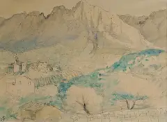 Lloyd Rees, Soller [Majorca, Spain], 1967, Ink, W/Clr & Pencil