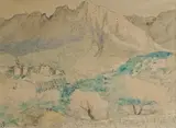 Lloyd Rees, Soller [Majorca, Spain], 1967, Ink, W/Clr & Pencil