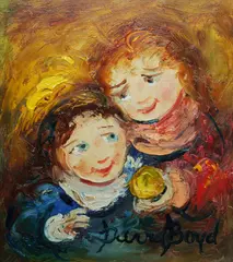 David Boyd, Fruit Children, Oil on Board