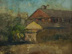 Donald Commons, The Old Barracks, 1911, Oil on Board