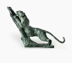 Dylan Lewis, Leopard Marking Tree, 1996, Bronze