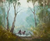 Kevin Best, Horseplay, Oil on Board