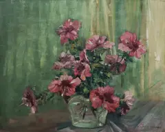 Albert John Sherman, Hibiscus, Oil on Canvas on Board