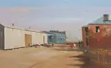 Colin Parker, Cricket Behind the North Gregory [Hotel], Winton, West Queensland, Oil on Board