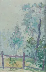 Antonio Dattilo Rubbo, A Foggy Day, Oil on Board