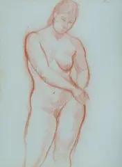 Justin O'Brien, Nude Study, Conte Crayon