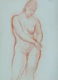 Justin O'Brien, Nude Study, Conte Crayon
