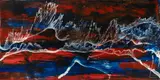 Samantha Hobson, Wave splash on a calm night, 2008, Acrylic on Canvas