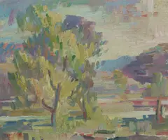 Arthur Murch, River Bend, Oil on Board